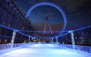 Pista de patinaje sobre hielo London Eye.